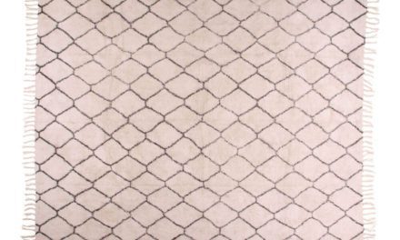 HOUSE NORDIC Goa tæppe i naturfarvet bomuld med print