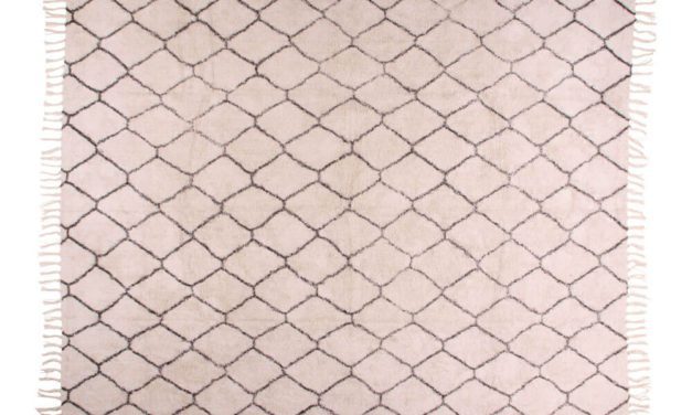 HOUSE NORDIC Goa tæppe i naturfarvet bomuld med print