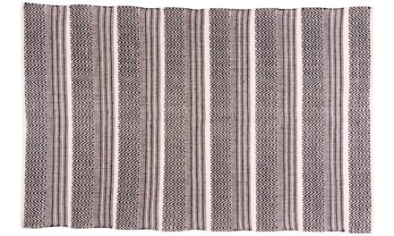 HOUSE NORDIC Harber tæppe – Naturfarvet, vævet i mønster