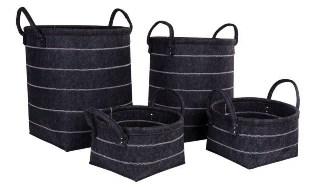 HOUSE NORDIC Sora kurve – Filtkurv i grå sæt af 4 stk.