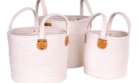 HOUSE NORDIC Gela kurve – 3 runde kurve i hvidt bomuldsreb