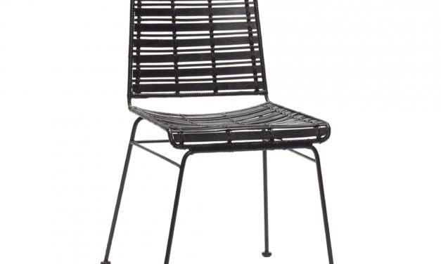 H&Uuml;BSCH spisebordsstol, sort rattan