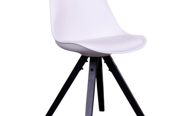 HOUSE NORDIC Bergen spisebordsstol i hvid med sorte træben