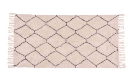 HOUSE NORDIC Goa tæppe i naturfarvet bomuld med print