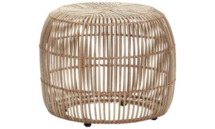 HÜBSCH skammel, rund, naturligt rattan