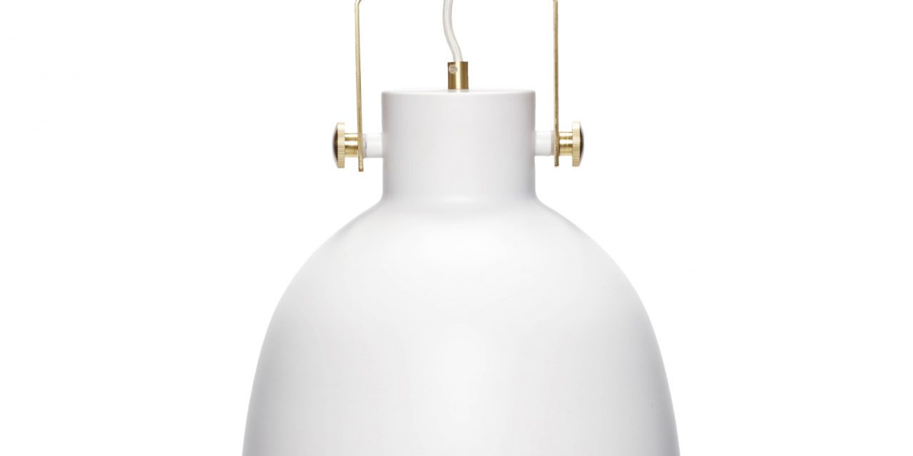 HÜBSCH loftlampe i hvid og guld metal