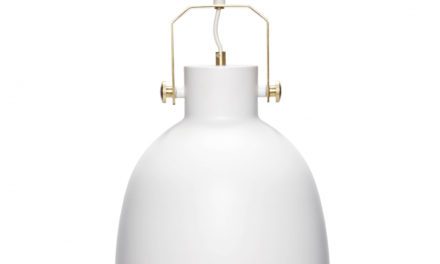 HÜBSCH loftlampe i hvid og guld metal