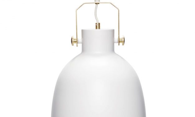 H&Uuml;BSCH loftlampe i hvid og guld metal