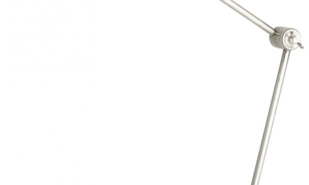 IB LAURSEN Bordlampe med rund metalskærm, sølv