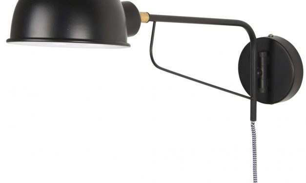 IB LAURSEN væglampe med rund skærm, sort metal