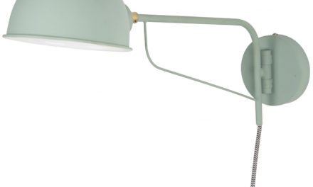 Væglampe med rund skærm, oliven