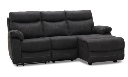 Indiana recliner Biograf sofa med chaiselong venstre, grå stof