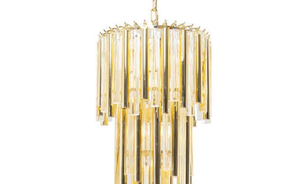 KARE DESIGN Loftslampe, Palazzo Pole Guld Ø35 cm
