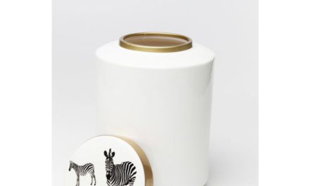 KARE DESIGN Dekorationskrukke, Jar Zebra White 33 cm