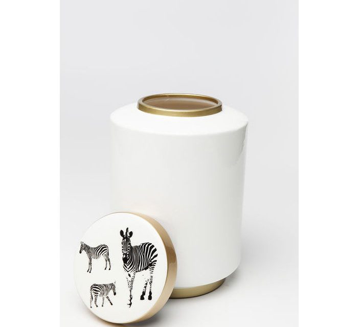 KARE DESIGN Dekorationskrukke, Jar Zebra White 33 cm