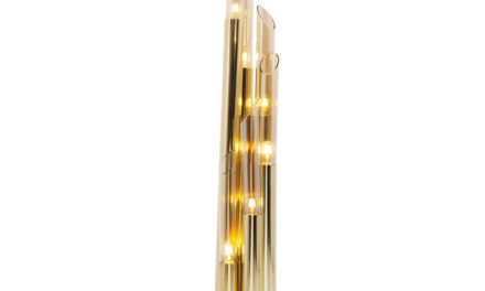 KARE DESIGN Gulvlampe Pipe Guld LED 175 cm