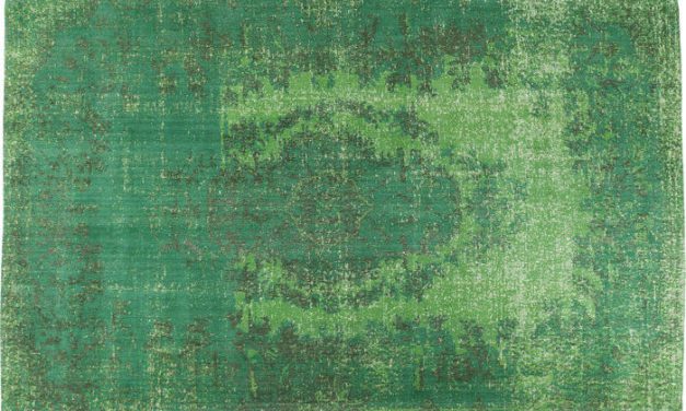 KARE DESIGN Gulvtæppe Kelim Ornament Grøn 240 x 170 cm