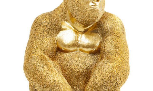 KARE DESIGN Figur, Monkey Gorilla Side XL Guld