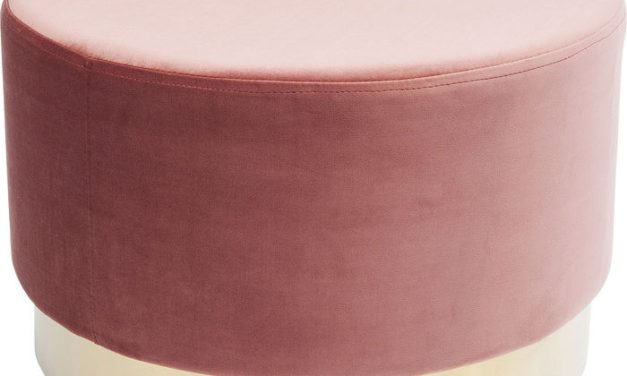 KARE DESIGN Taburet, Cherry Mauve Messing Ø55 cm