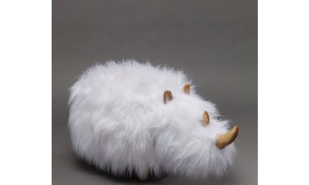 KARE DESIGN Taburet, Rhino Fur Hvid