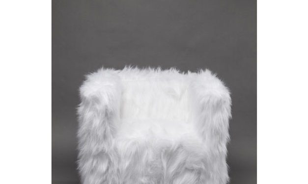 KARE DESIGN Armstol Cottage Hvid Pels Messing