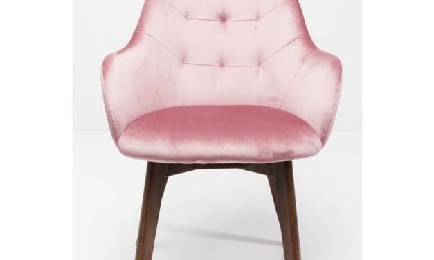 KARE DESIGN Stol med armlæn Lady Velvet Stitch – Rosa