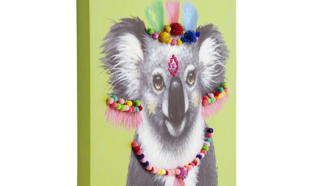 KARE DESIGN Billede, Touched Koala Pom Pom 70 x 70 cm