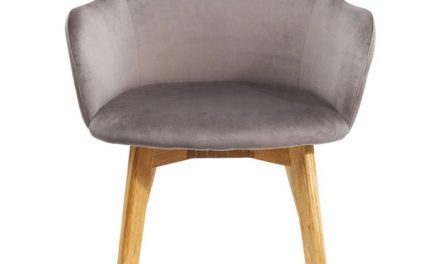 KARE DESIGN Spisebordsstol med armlæn Lady Velvet Grå