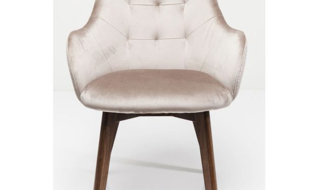 KARE DESIGN Stol med armlæn Lady Velvet Stitch – Grå