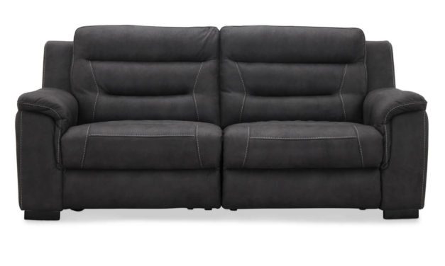 HAGA King 2 personers Biograf sofa med el recliner, Grå stof
