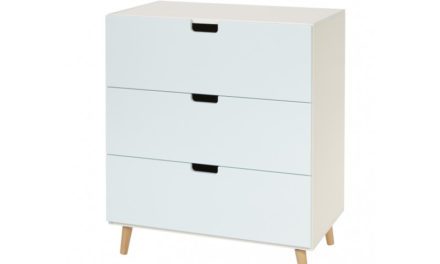 MANIS-H Kommode – hvid/bøg m. 3 skuffer