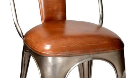 TRADEMARK LIVING Stol – polstret, læder og shiny stel