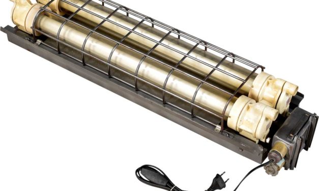 TRADEMARK LIVING Industrilampe med dobbelt lysstofrør – original gammel