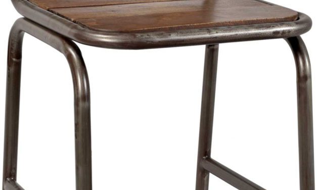 TRADEMARK LIVING spisebordsstol med træsæde og jernstel