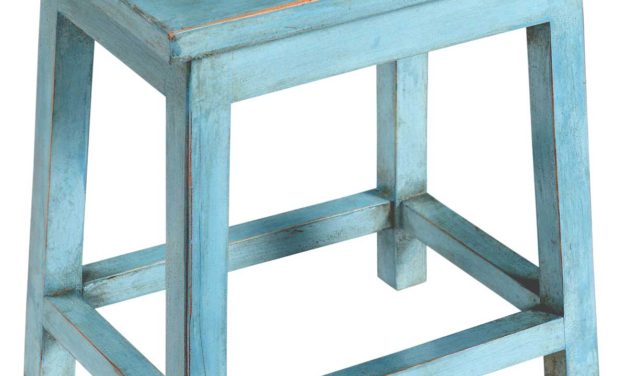 TRADEMARK LIVING Fin blå træskammel