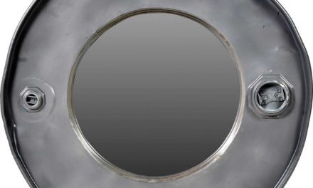 TRADEMARK LIVING Cool rundt spejl i bred jernramme