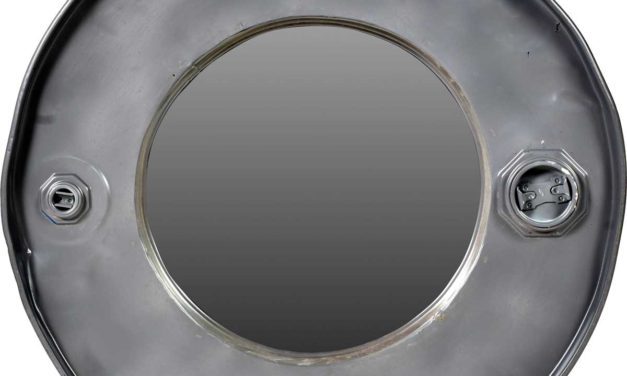 TRADEMARK LIVING Cool rundt spejl i bred jernramme