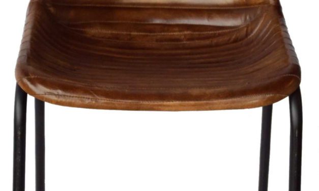 TRADEMARK LIVING Spisebordsstol – brunt læder