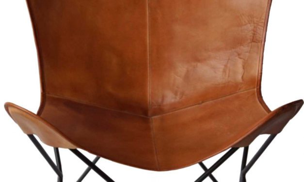 TRADEMARK LIVING Cool loungestol i brunt læder