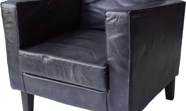 TRADEMARK LIVING Læder lænestol i koksgrå med patina