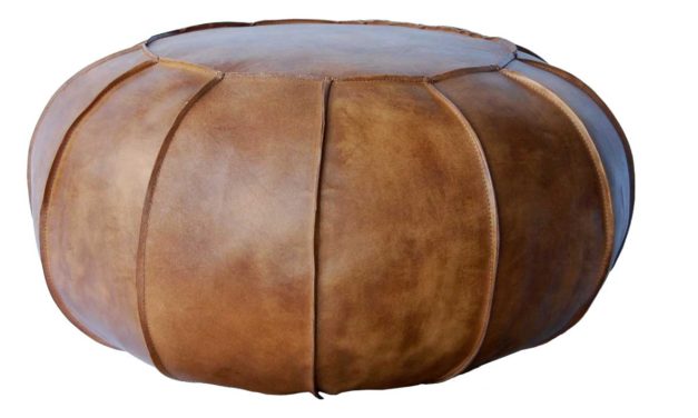 TRADEMARK LIVING Cool rund læderpuf