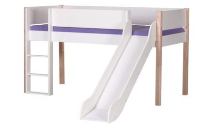 MANIS-H Loke halvhøj seng m. rutsjebane, hvid (200×90) Hvid-Hvid