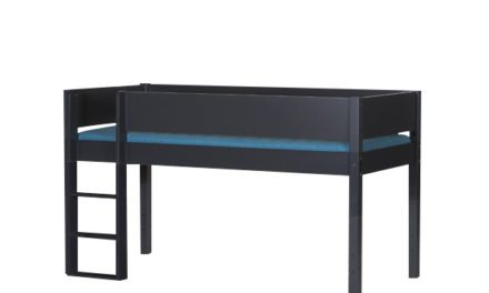 MANIS-H Frej halvhøj seng, antracitgrå (200×90)