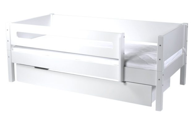 MANIS-H Max børneseng – m. skuffe og sengehest, hvid (160×90)