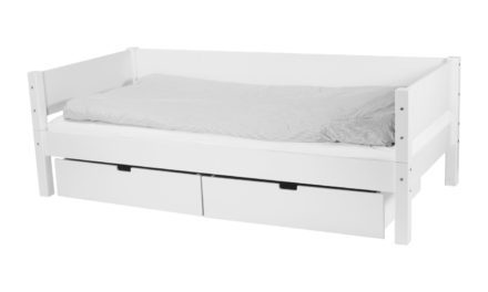 MANIS-H Sif børneseng – hvid m. sengeramme og skuffer (90×160)