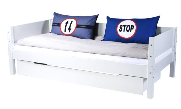 MANIS-H Rex børneseng m. skuffe og sengekant, hvid (200×90)