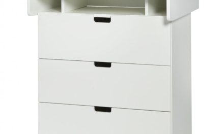 MANIS-H Puslekommode – hvid/bøg m. 3 skuffer