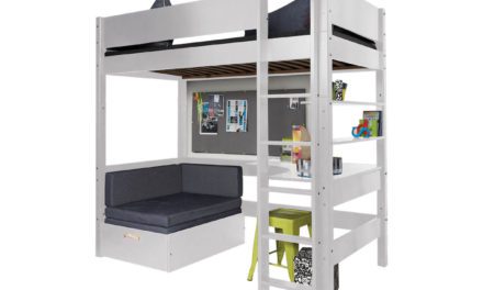 MANIS-H Fenris højseng – hvid m. udtræksstol/sofa (200×90)