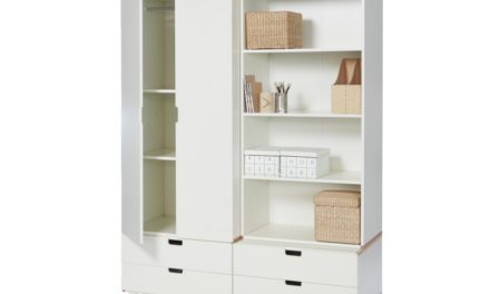 MANIS-H Zeus skabsarrangement – hvidt skab, reol og 2 kommoder