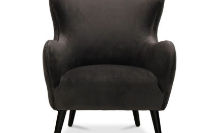 Manchester retro lænestol, grafitgrå fløjl stof